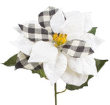 Cream checked poinsettia