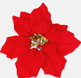 Velvet Poinsettia in red