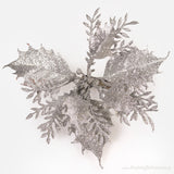 Silver colour Poinsettia with glitter