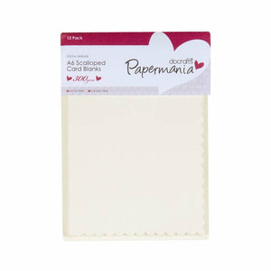 Papermania Cards & Envelopes Scalloped Cream (12pk)